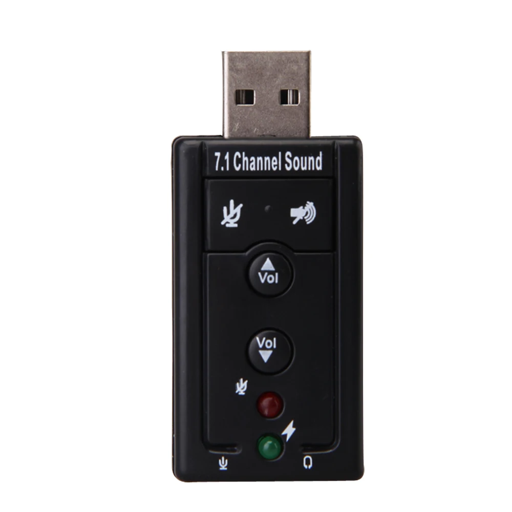 7.1 External USB Sound Card 3.5mm Headphone Microphone Audio Adapter 3D Virtual Stereo Audio Sound Card for Desktop Laptop PC