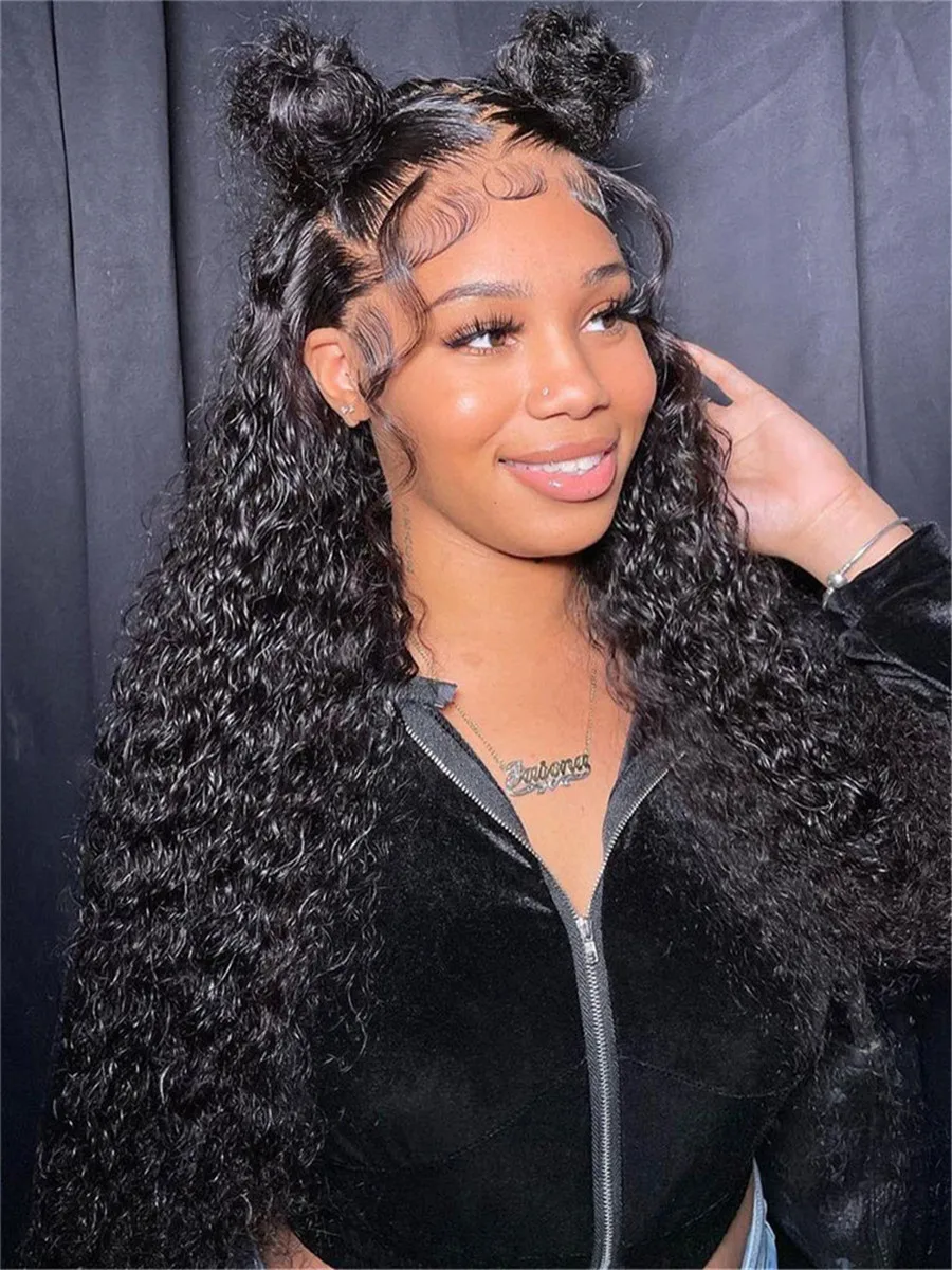 Deep Wave 13x6 Hd Lace Frontal Wig 360 Brazilian Pre Plucked Lace 30 40 Inch 13x4 Curly Lace Frontal Human Hair Wigs For Women