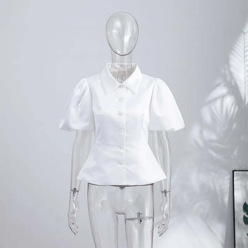 Elegant Single-breasted Short Sleeve Top Women's Solid O-neck Tank Tops Coat 2026 Spring Summer New Ladies High Street Outwear