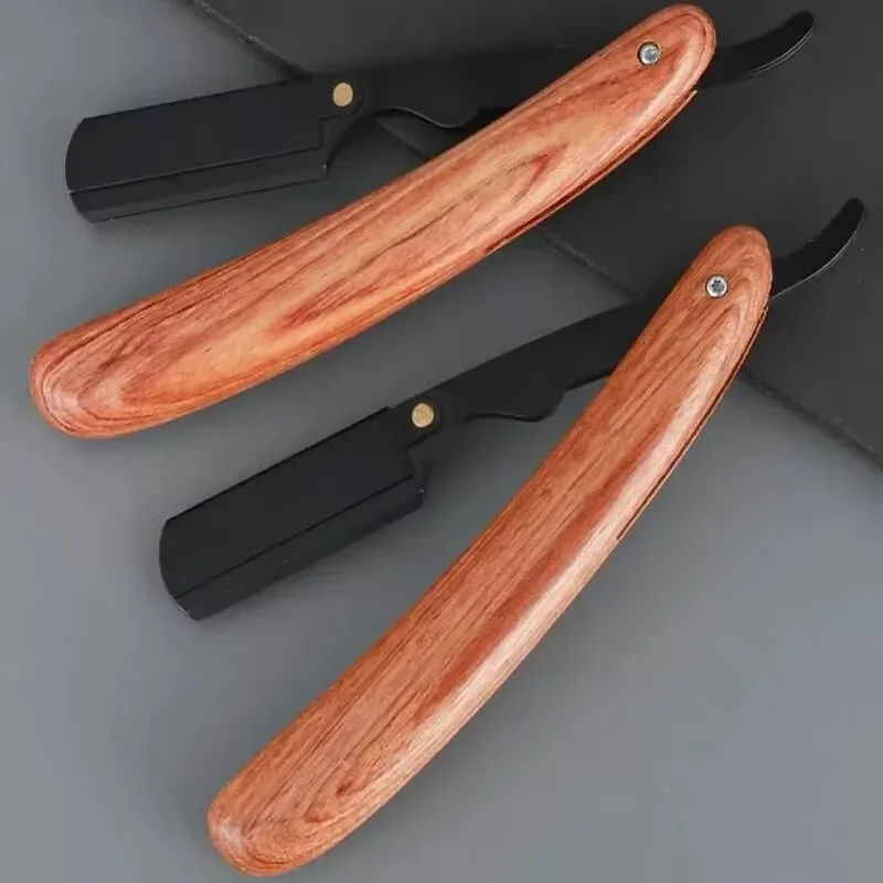 

Бритва для бороды из палисандра, складная бритва для бороды из нержавеющей стали, портативная складная бритва для лица для мужчин