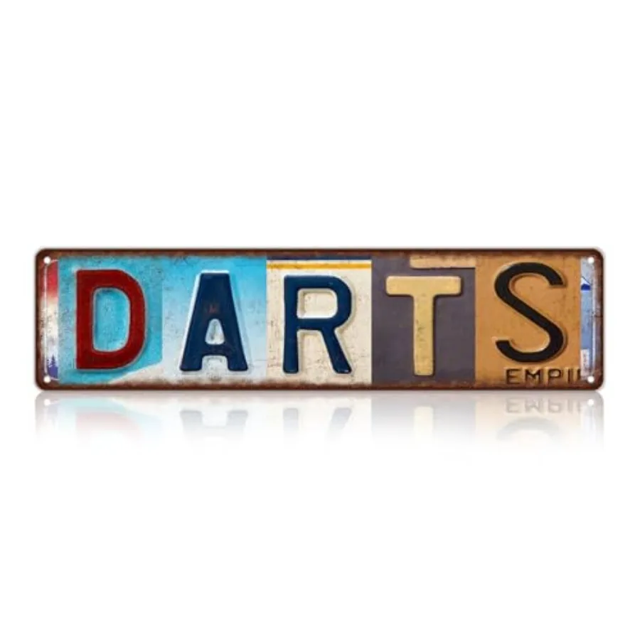 

Vintage Sport Street Sign Darts Wall Decor Metal Tin Signs for Bar Home Bedroom Garage