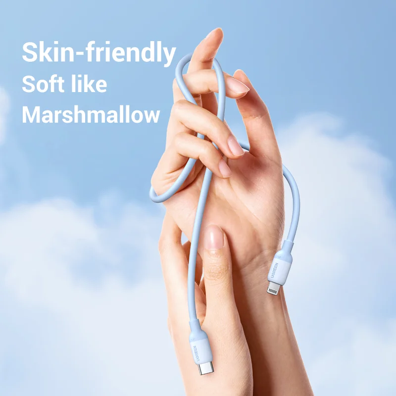 UGREEN MFi silikonowy kabel USB C do błyskawicy 20W PD dla iPhone 14 13 12 Pro Max szybkie ładowanie dla telefonu typu C kabel — zdjęcie produktu 5