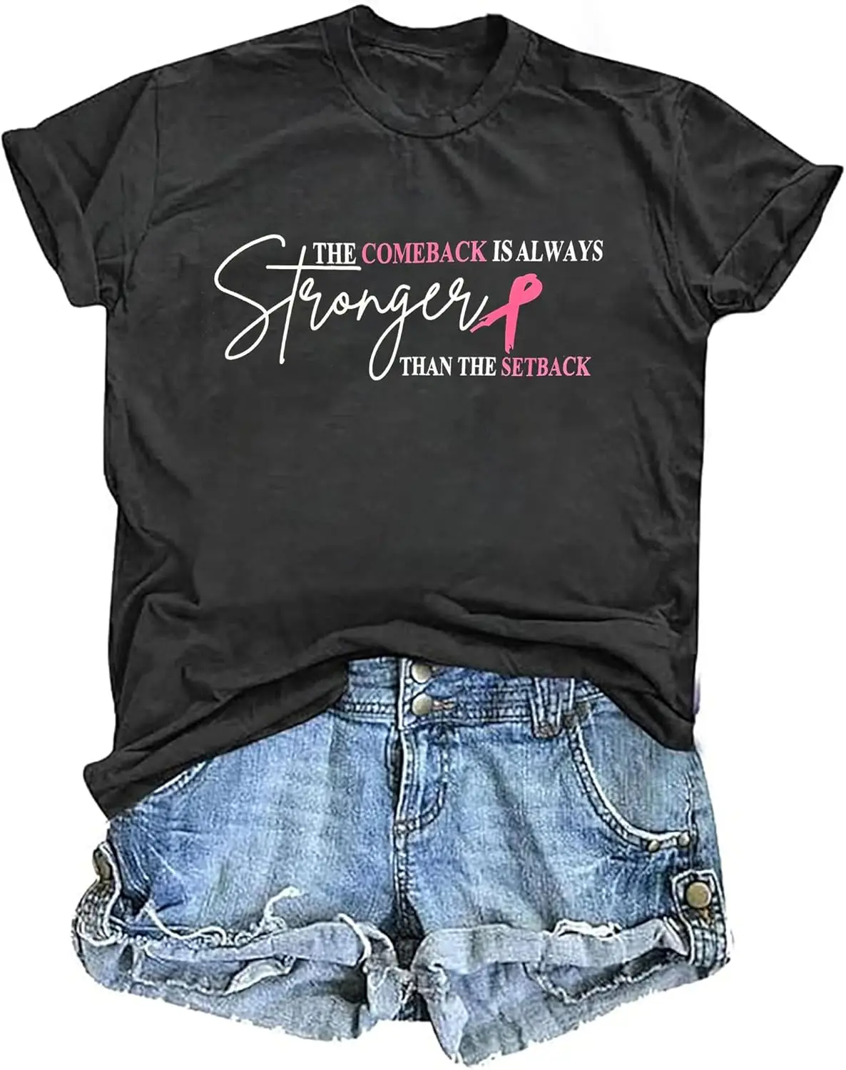 Breast Cancer Shirt Women The Comeback is Always Stronger Than The Setback Breast Cancer Awareness Tshirt Survivor Gift