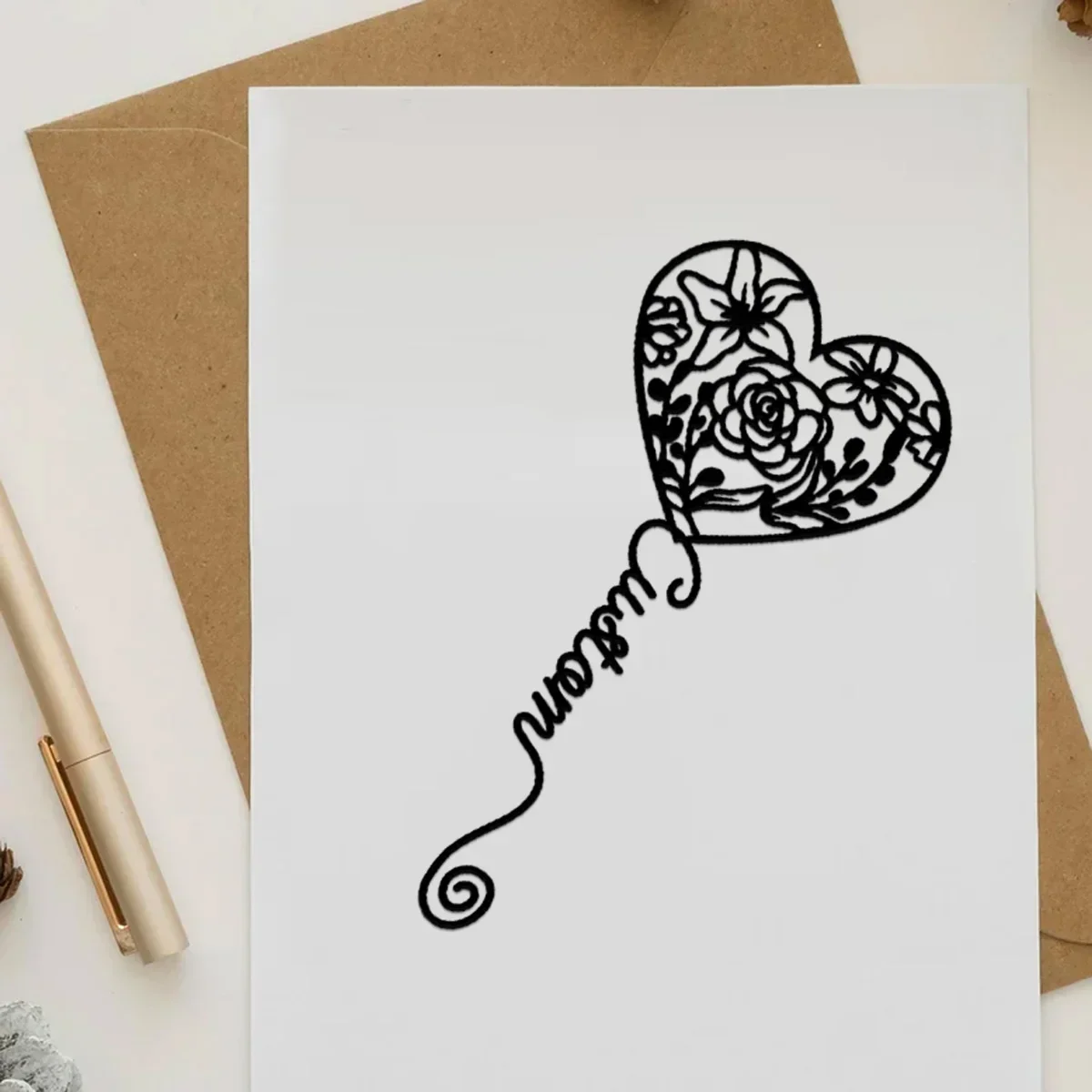 

Custom Personalized-Heart Bookmark, Book Lover Gift, Flower Heart Bookmark, Back To School Gift, Teacher Gift, Unique Bookmark