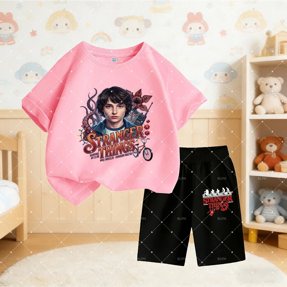 

Детский комплект футболок «Stranger Things» с изображением Майка Уиллера в роли Мастера подземелья, с дизайном в виде велосипеда, демогоргона и щупалец осьминога