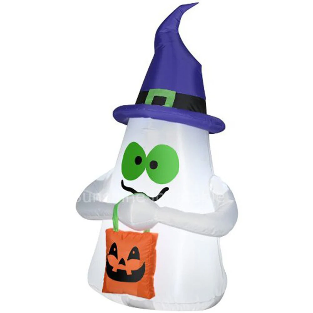 

Customize 3m Giant Inflatable Ghost with Candy Tote With Led Light for Halloween Outdoor Decoration