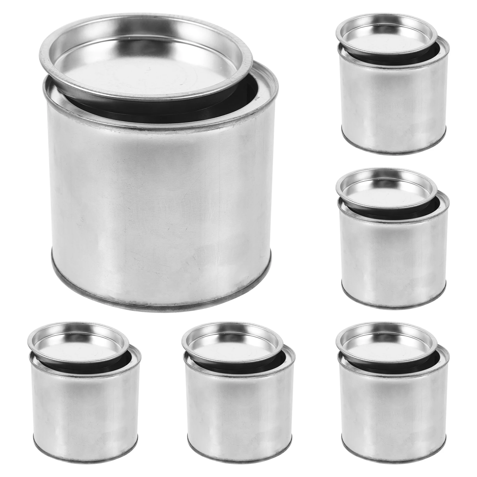 

6pcs Paint Cans High Quality Iron Material Durable Safe Storage Containers Factory Home Ink Paint Supplies
