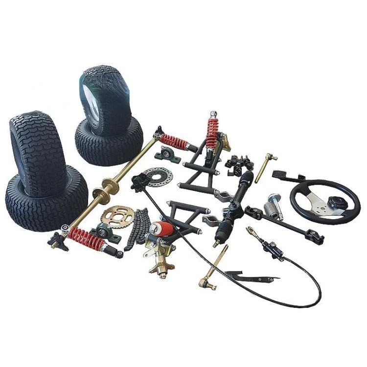 Modified Four-Wheel Electric Motorcycle Kart Accessories Frame Front Suspension Steering Steering Gear Box Rear Axle Tire