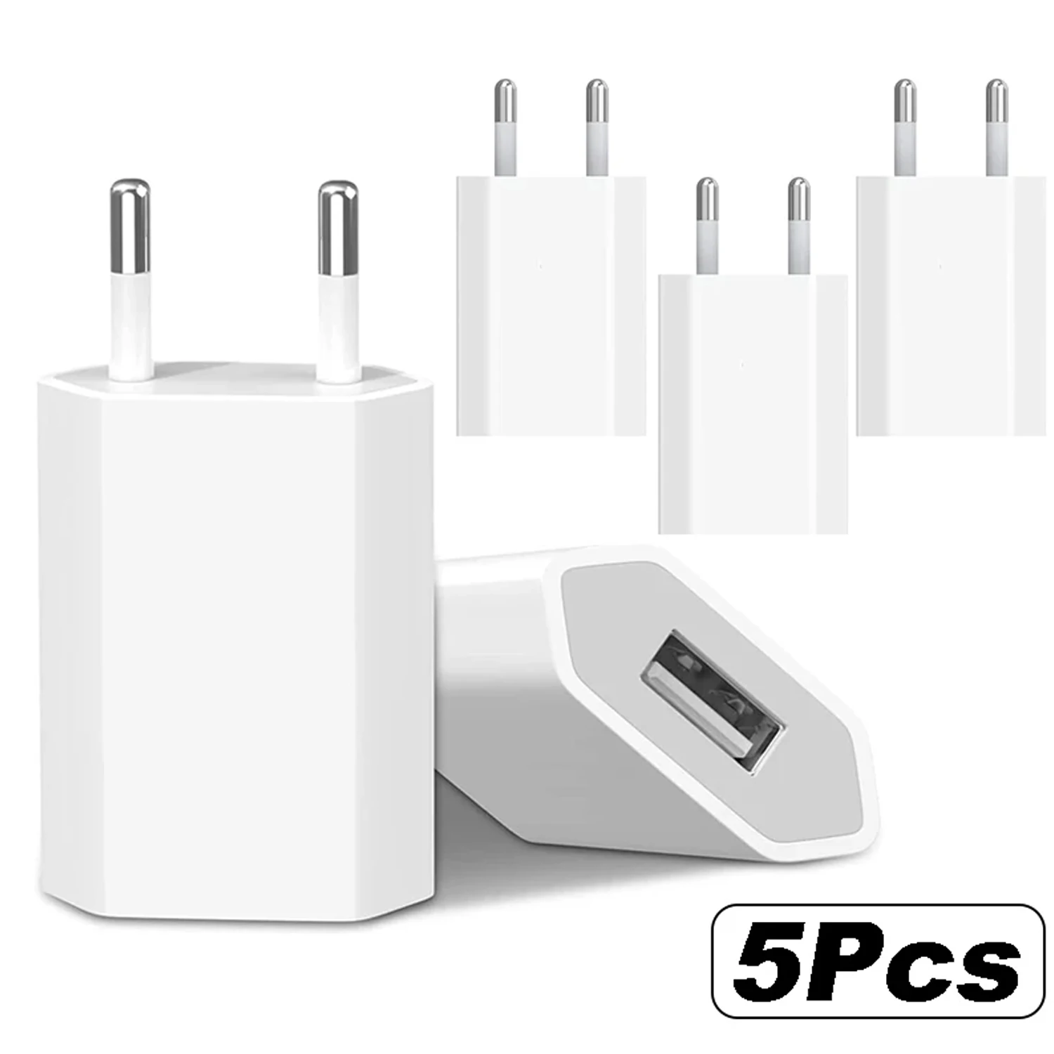1-5 قطعة العالمي 5 فولت 1A الاتحاد الأوروبي التوصيل USB جدار شاحن الهاتف آيفون سامسونج Xiaomi Redmi جوجل هواوي شاحن محول الطاقة #1