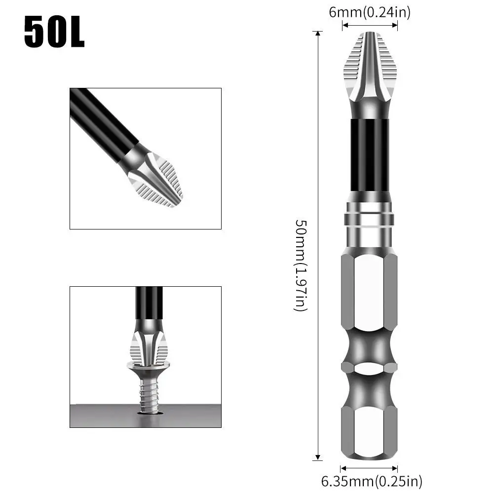5 punte per cacciavite magnetiche resistenti antiscivolo K5 testa a croce ad alta durezza per strumento cacciavite trapano elettrico