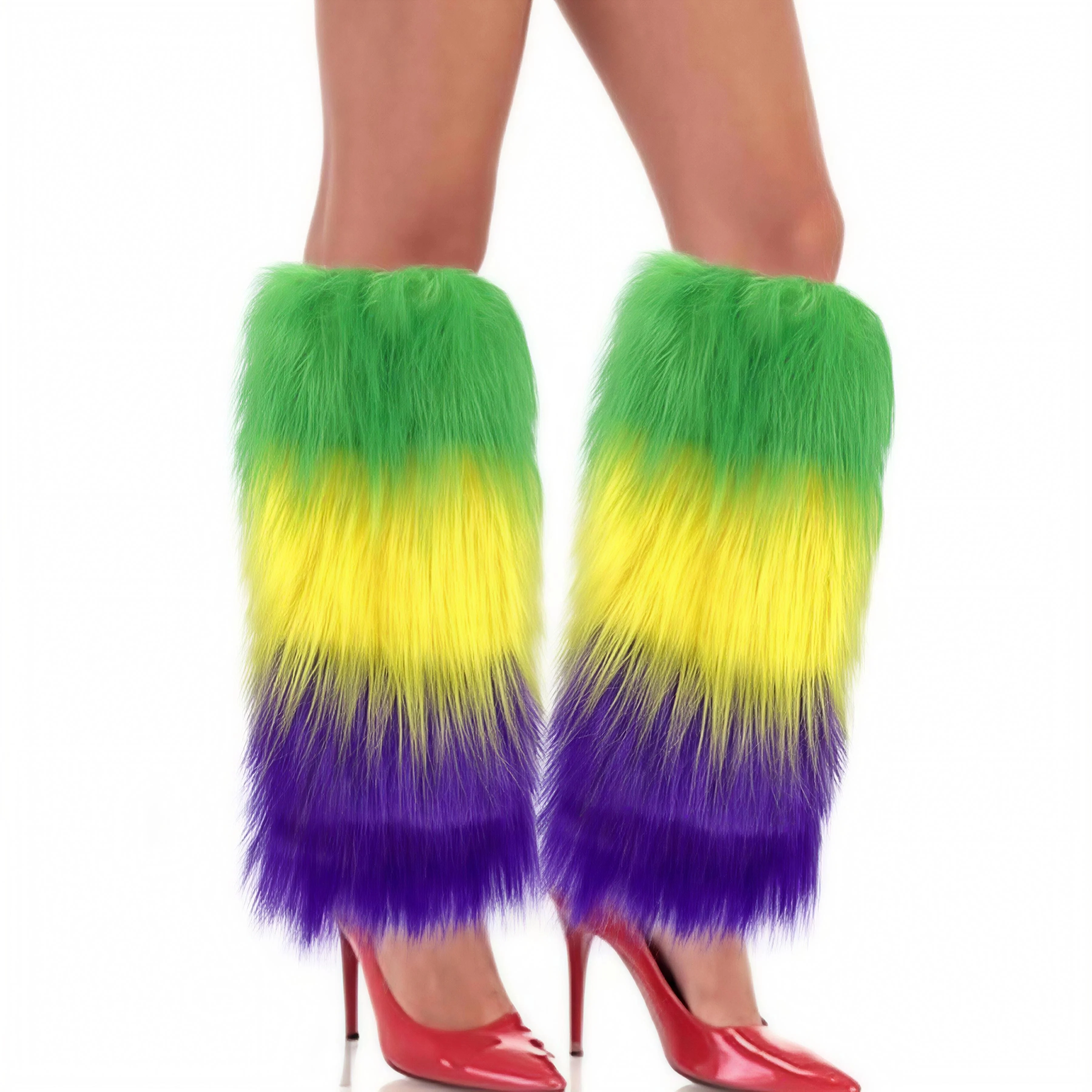 여성 마디 그라 의상 액세서리 세트 메쉬 투투 스커트 + 머리띠 따뜻한 털이 달린 다리 커버 가면 무도회 카니발 파티 브라질 슈트