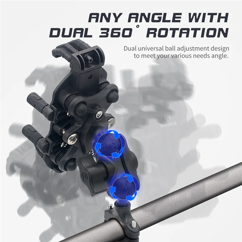 Motorcycle Phone Mount With Vibration Dampener, 1-Hand Operation Motorcycle Bike Scooter ATV Handlebar Holder, Fine Workmanship