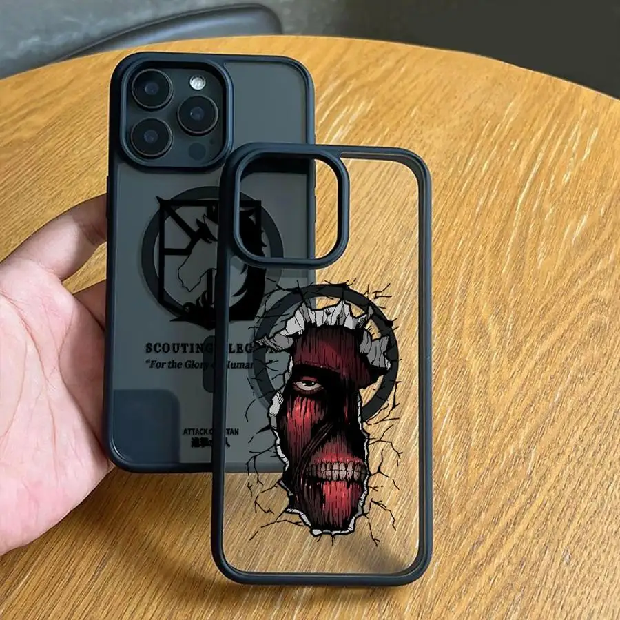 A-Attack On T-Titan Pattern Magsafe Case for iPhone 18 17 Pro Max 11 16 Plus 13 Mini 14 17e 15 16e Air 12 Back Phone Cover
