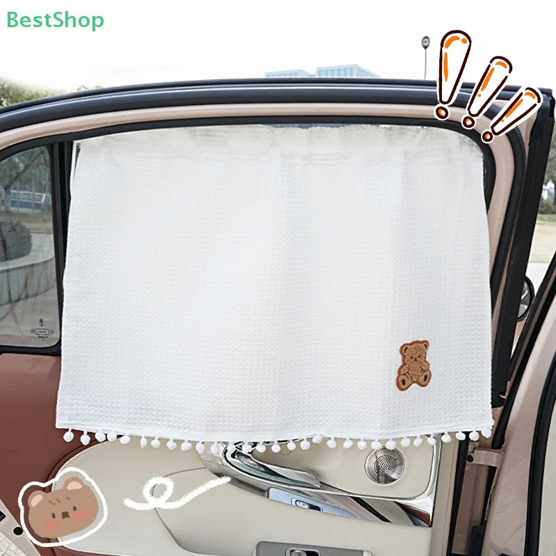

Universal Suction Cup Curtain Flower Car Window Sunshade Cover Cartoon Side Window Sunshade Uv Protection For Kid Baby Children