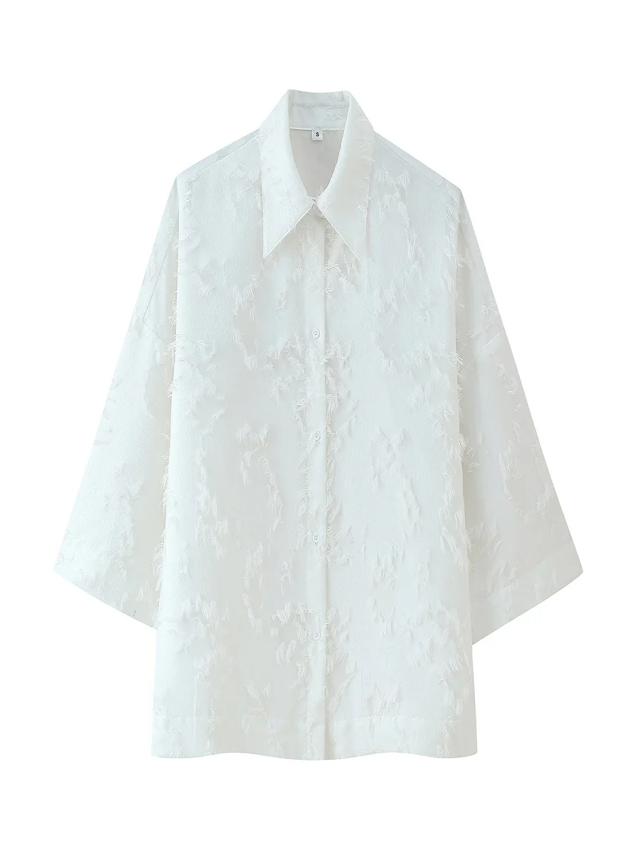 

2025 Oversized Fringe Shirt Elegant Fashionable New Arrival Comfortable Office Wear Casual Versatile Retro Seductive Shirt
