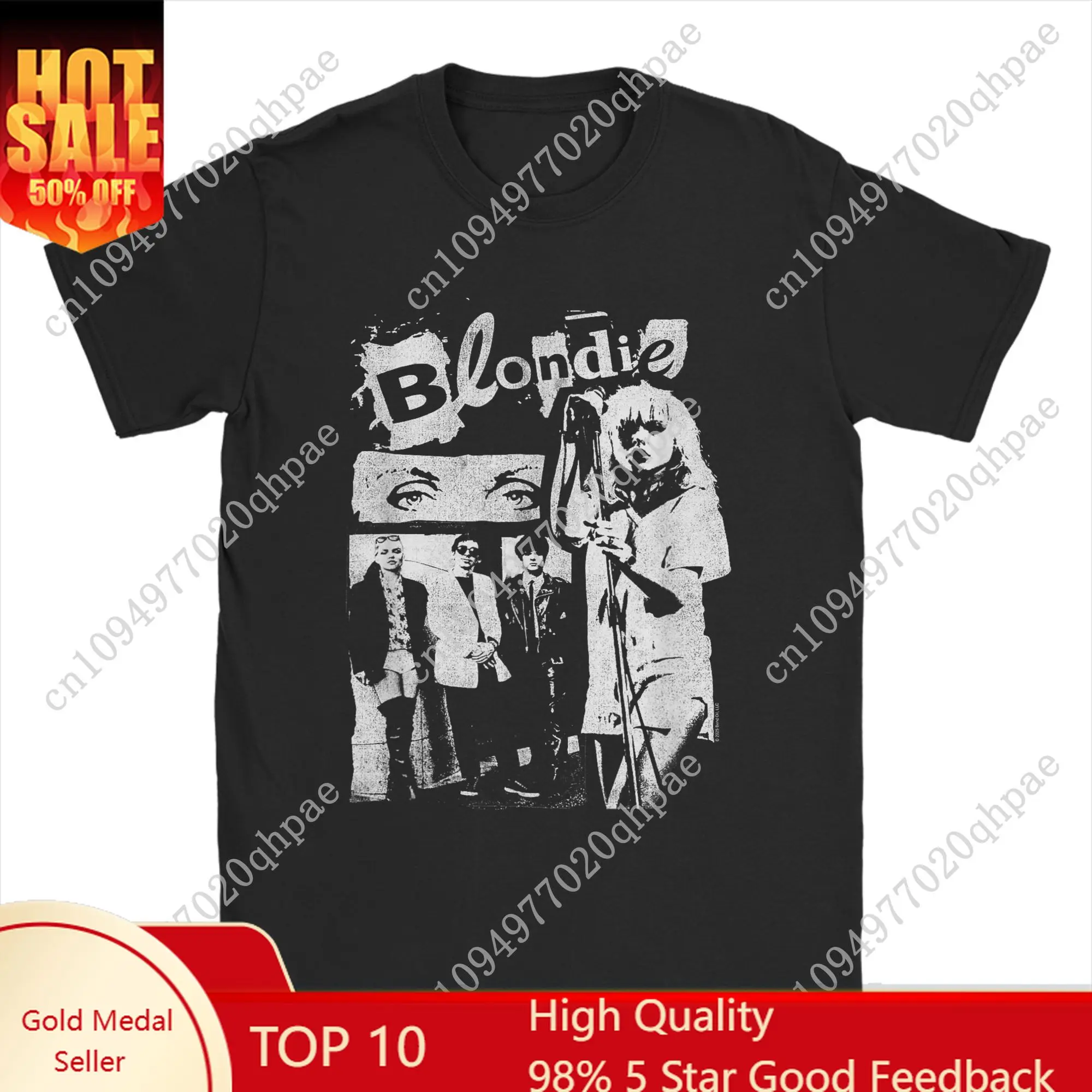 

Men T-Shirt Blondies Punk Zine Collage Band Fun Pure Cotton Tee Shirt Short Sleeve T Shirts Round Neck Tops Gift Idea