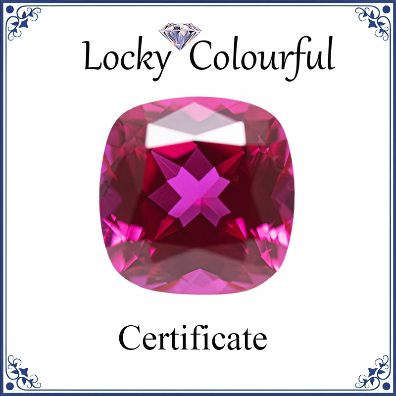 Lab Grown Ruby Square Cushion Shape Rubeliite Color Selectable AGL Certificate Charms Beads for Diy Jewelry Making Ring Material