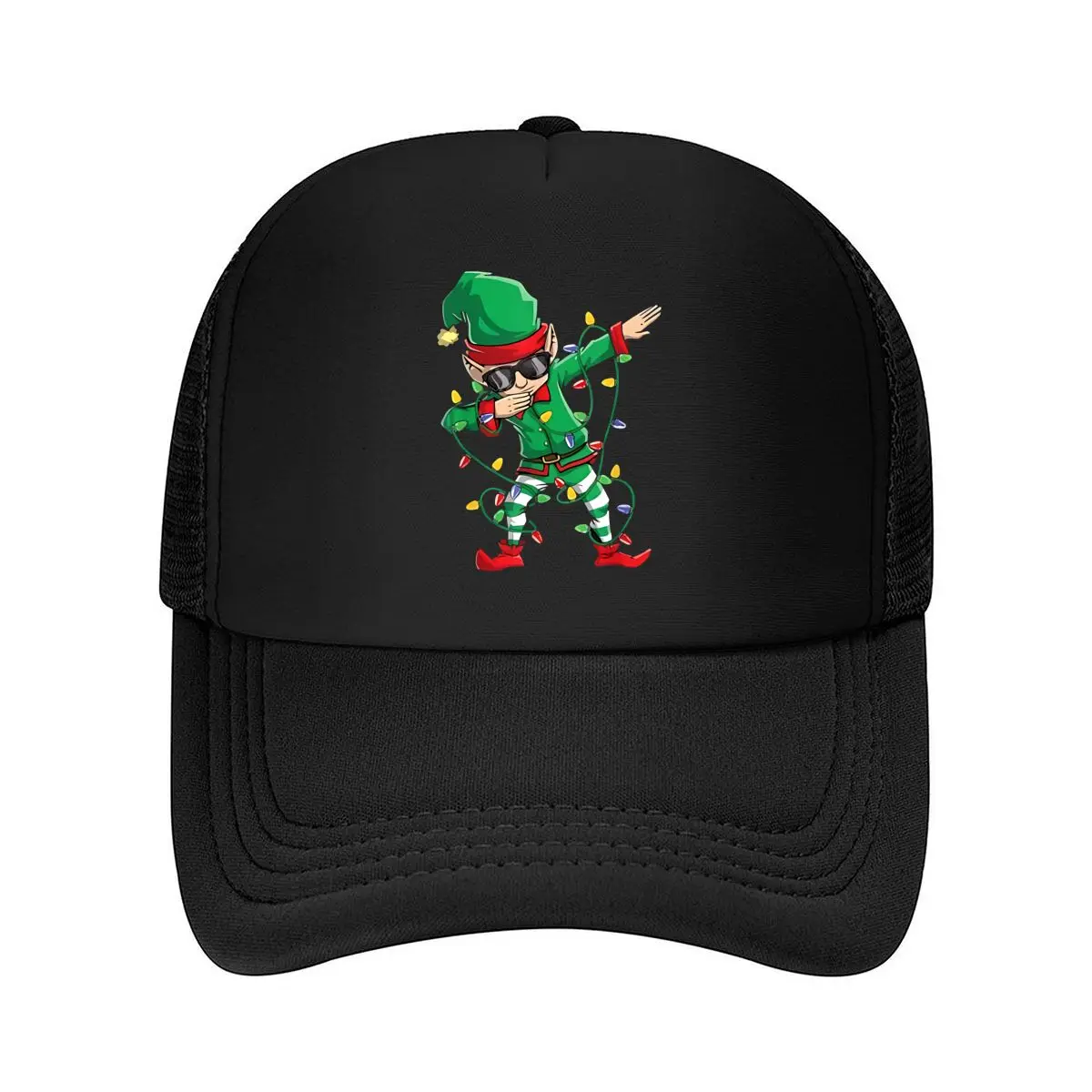 Gorra de béisbol de malla “Férias de elfos de Navidad, diseño divertido”