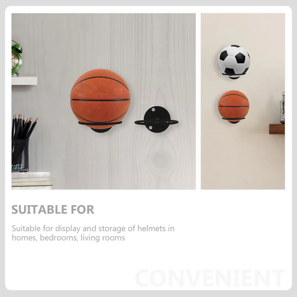 

2Pcs Wall Mount Basketball Display Rack Iron Holder Basketball Football Balls Storage Rack for Home Office Football Holder