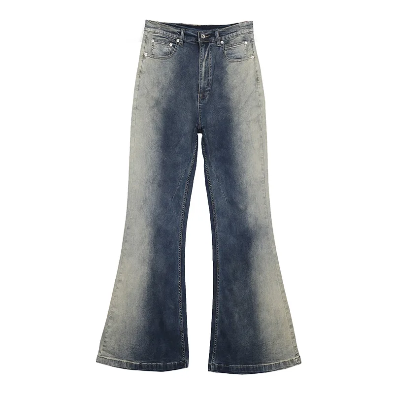 Men Casual Denim Jeans Cotton Men's Clothing Coated Autumn Straight Loose Solid High Street Blue Jeans Long Pants