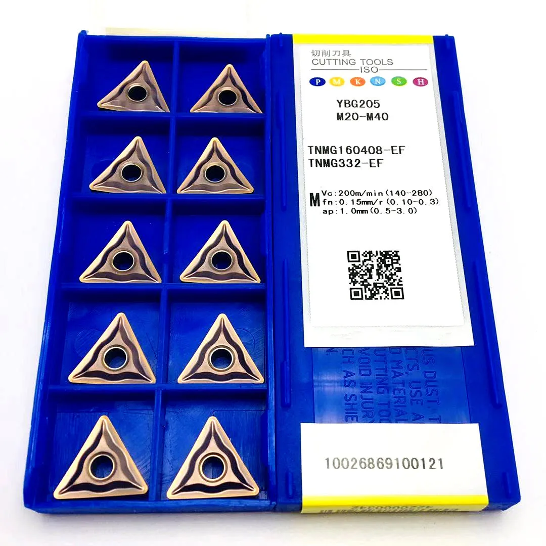 10PCS TNMG160404 EF YBG205 TNMG160408 EF YBG205 High quality original carbide inserts YBG205=M20-M40 machining stainless steel