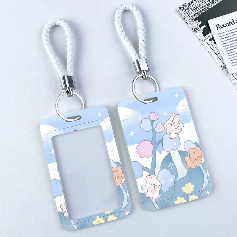 Bellflower Angel Bunny for Bus Campus Lunch Card Vertical High Value Card Holder Student ID Card Holder Photo Protector Lanyard