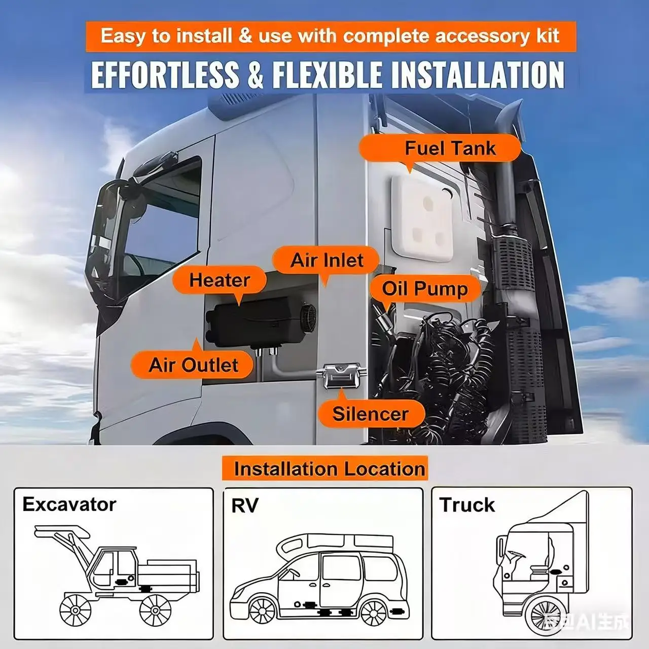 RV 12V 24V محرك الديزل سخانات الهواء لشاحنة Rvs سيارة 16.3kw #6