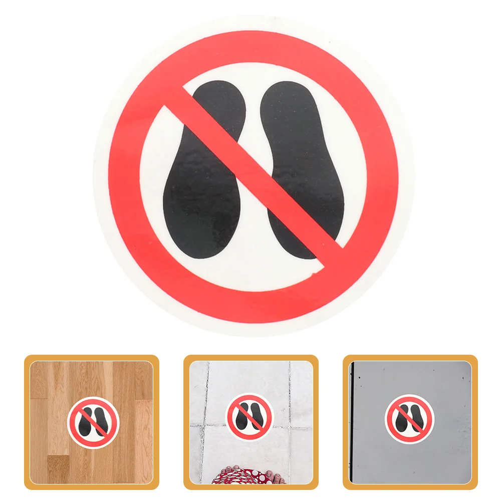 

Warning Sign No Step Label Sticker Stepping on Surface Stickers Caution Decal Security Round