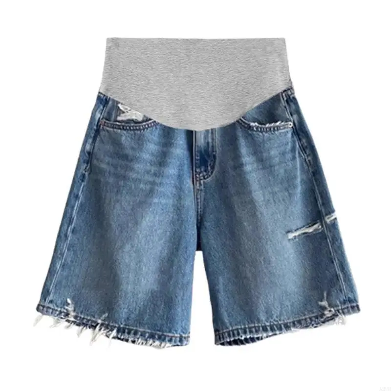 Ultradünne Umstandsshorts mit bequemem Design mit hoher Taille für schwangere Frauen, Sommer-Freizeitkleidung, atmungsaktiv – Detail 2