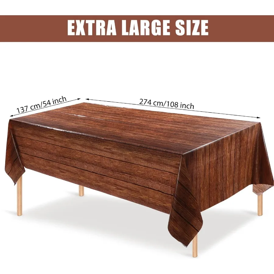 Коричневые скатерти под дерево, деревенский пластиковый стол, прямоугольник, винтажный фермерский стиль, украшения для скатерти в стиле вестерн Ba