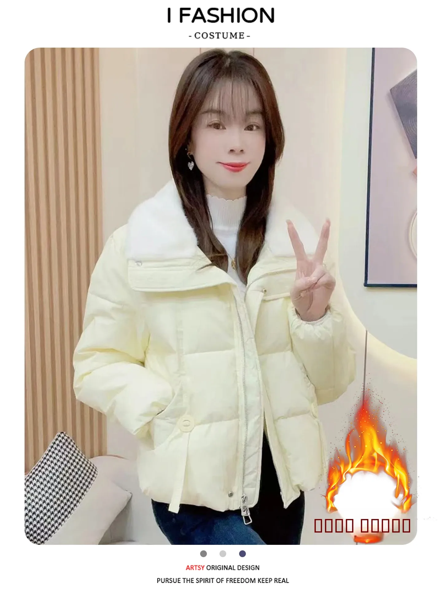 

Модная утепленная женская куртка из хлопка на флисовой подкладке, приталенная, зимняя, новинка, в корейском стиле, для повседневной носки