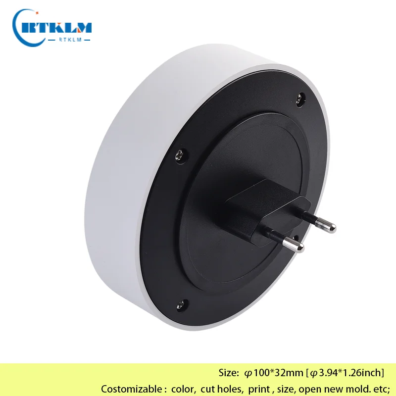 Wall-Mounted Junction Box DIY Round Eu plug housing plastic enclosure Plastic Electronics Enclosure 100*32mm