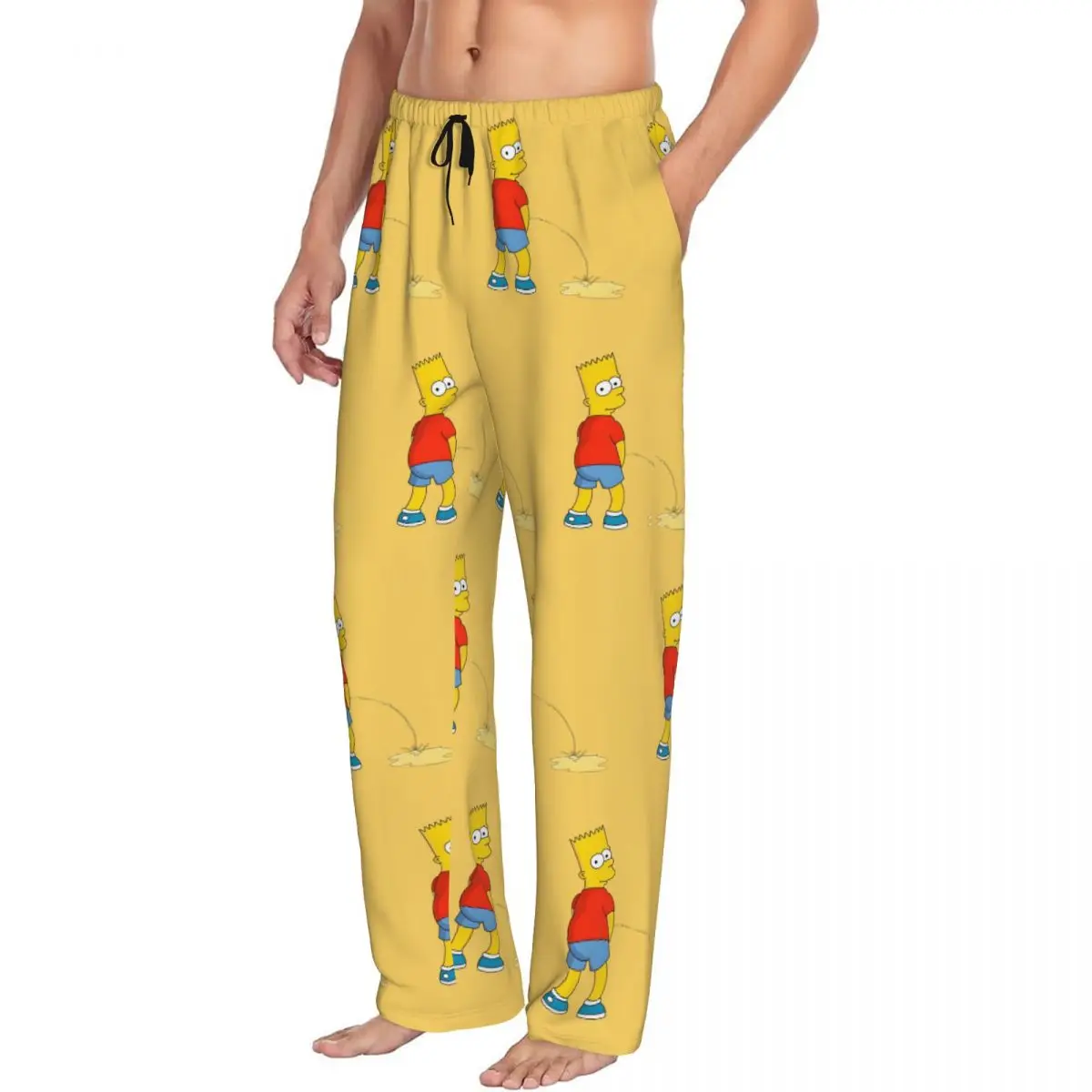 Custom Men's Simpsons Pajama Pants Printed Sleep Sleepwear Bottoms with Pockets