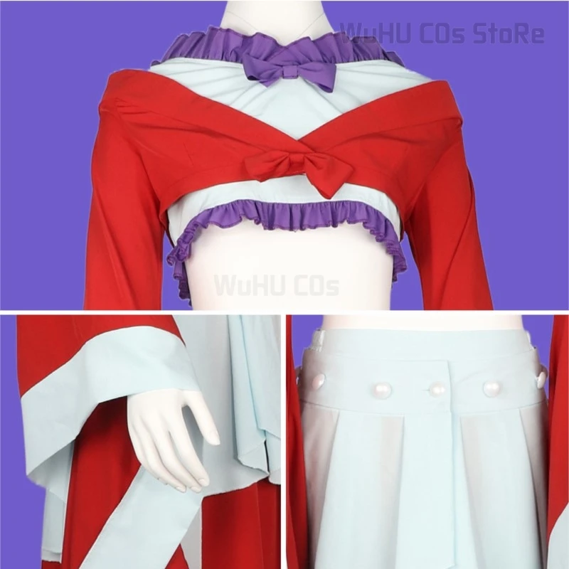 Maomao 코스프레 코스튬 가발, 애니메이션 아포테커리 다이어리, 레드 원피스 스커트, 댄스 슈즈, 달 아래 여성 할로윈 코스프레 세트