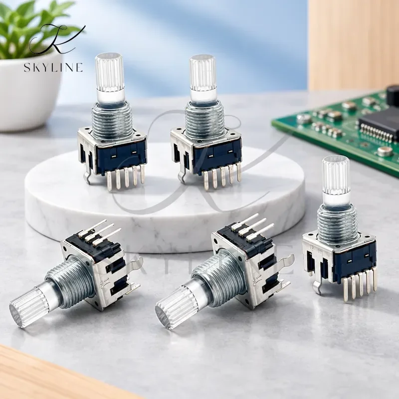 2pcs Illuminated RGB Red Green Blue For Taiwan EC12 Encoder With Push Switch Smooth 24 Pulses Shaft Length 18