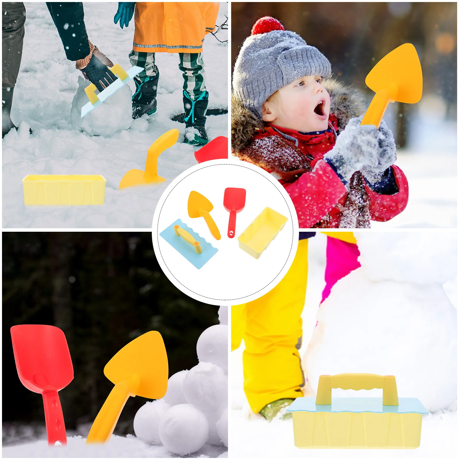 1Set Snow Play Tools Small Snow Shovel for Kids Plastic Sand Castle Mold Outdoor Beach Backyard Fun Toy Sand Beach Plaything