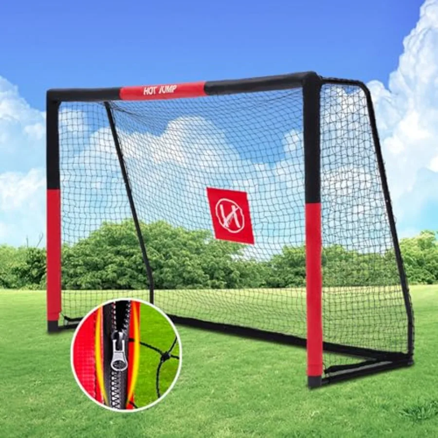 Backyard Soccer Goal 10x6.5ft Metal with Zipper Design Weatherproof Foam Padded Posts Easy Assembly Suitable