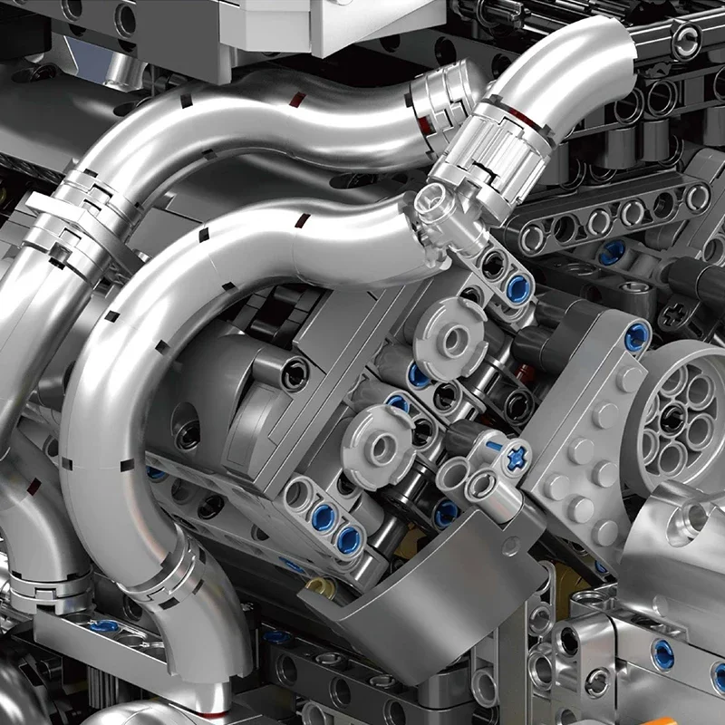 2024 pçs supercar w16 modelo de motor simulado caixa de velocidades blocos de construção montagem técnica tijolos brinquedos presentes ideais para crianças adulto