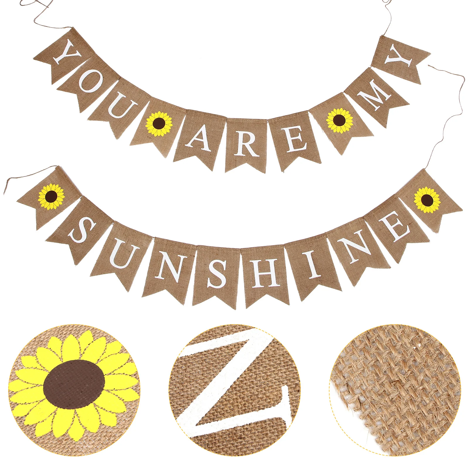 Stickers You Are Birthday Decorations Banner Baby Shower Linen Garland for Hanging Burlap Child