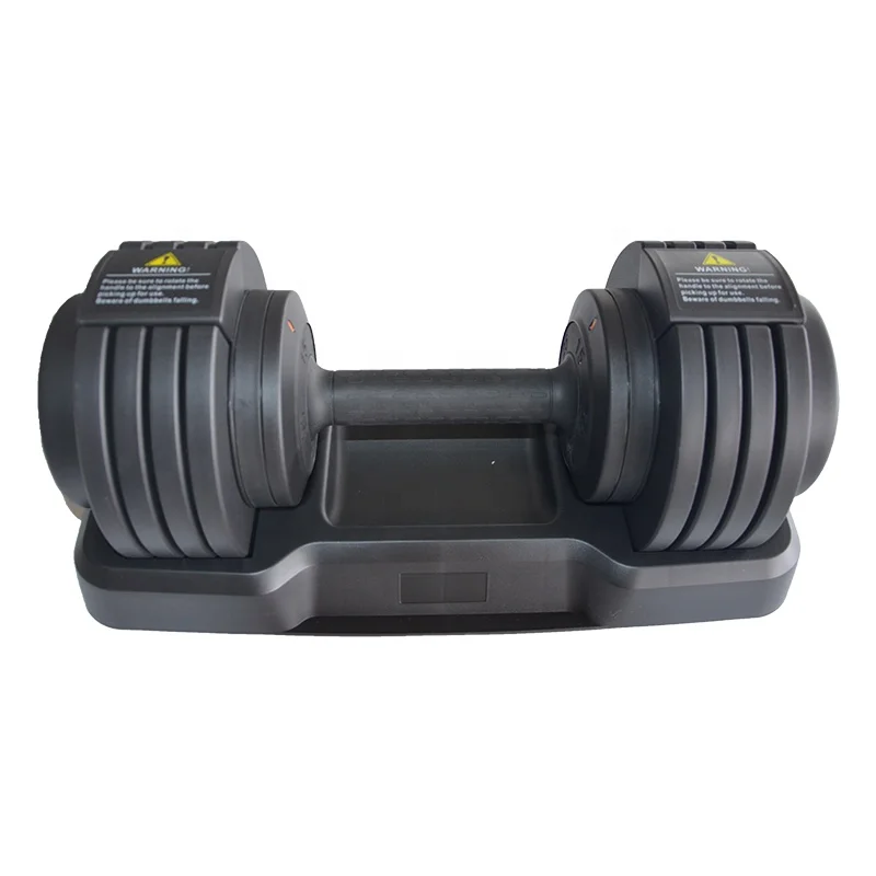 Equipo de gimnasio Fitness peso cambio rápido inteligente 55lb Rep mancuerna ajustable mancuerna de goma ajustable