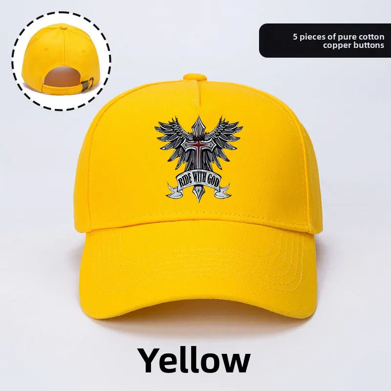 Summer Ride With God Cross Wing Printed Baseball Cap Unisex Adjustable Men Women Sport Trucker Hat Quality Personalized Caps