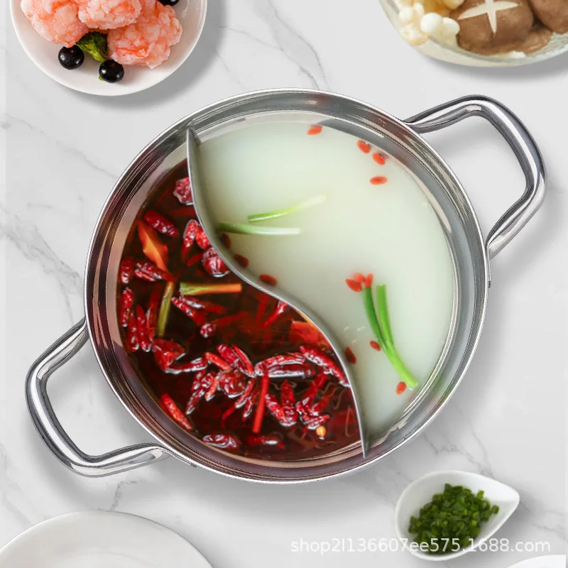 

316L Stainless Steel Mandarin Duck Pot Thickened Three-Layer Steel Double Ear Soup Pot Food Grade