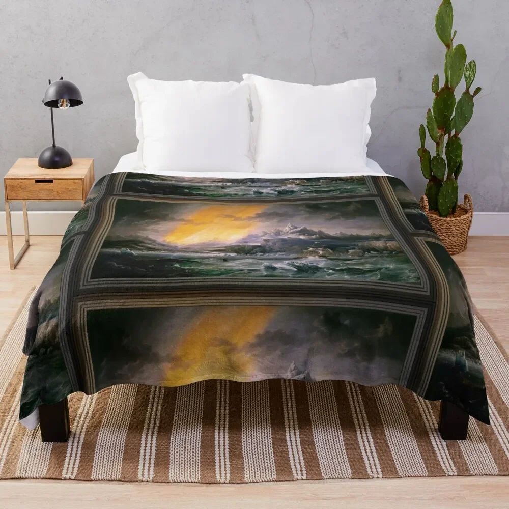 

HMS Erebus and Terror in the Antarctic by James Wilson Carmichael Throw Blanket Wrinkle Resistant Lightweight Blanket