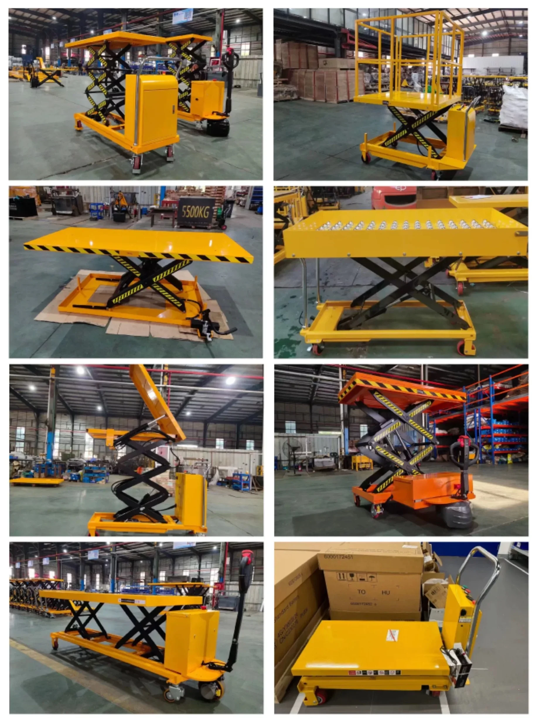 منصة تعمل بالبطارية عربة مقصية متنقلة لطاولة الرفع مقص كهربائي