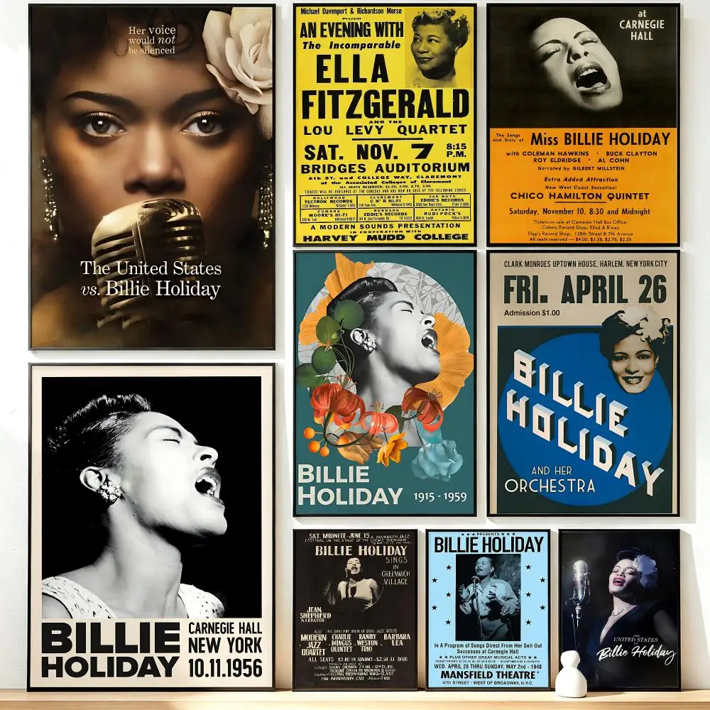 Modern Aesthetic Wall Art Poster music Billie Holiday Poster for Office Home Decor Interior Large Wall Picture Print