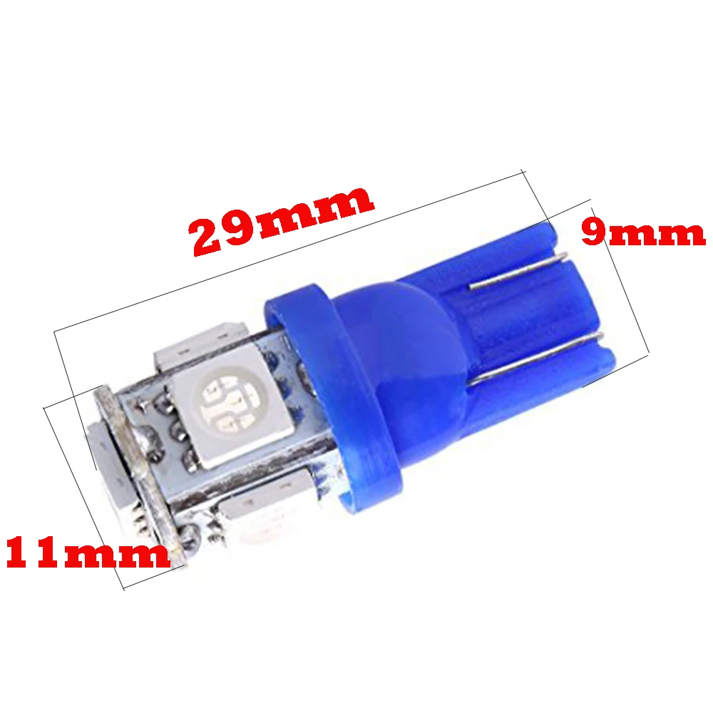 10Pcs 12V Car LED Bulb T10 W5W 194 168 LED Signal Light 5050 5 SM Auto Interior Dome Reading Maps Side Wedge Trunk Lamps