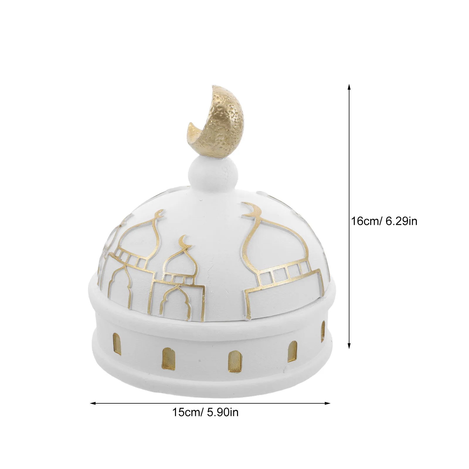 Ramadan Eid Mubarak Middle Eastern Resin Tabletop Decor Hollow Design Jewelry Storage Box Islamic Home Decor Serving Tray Candy view 5