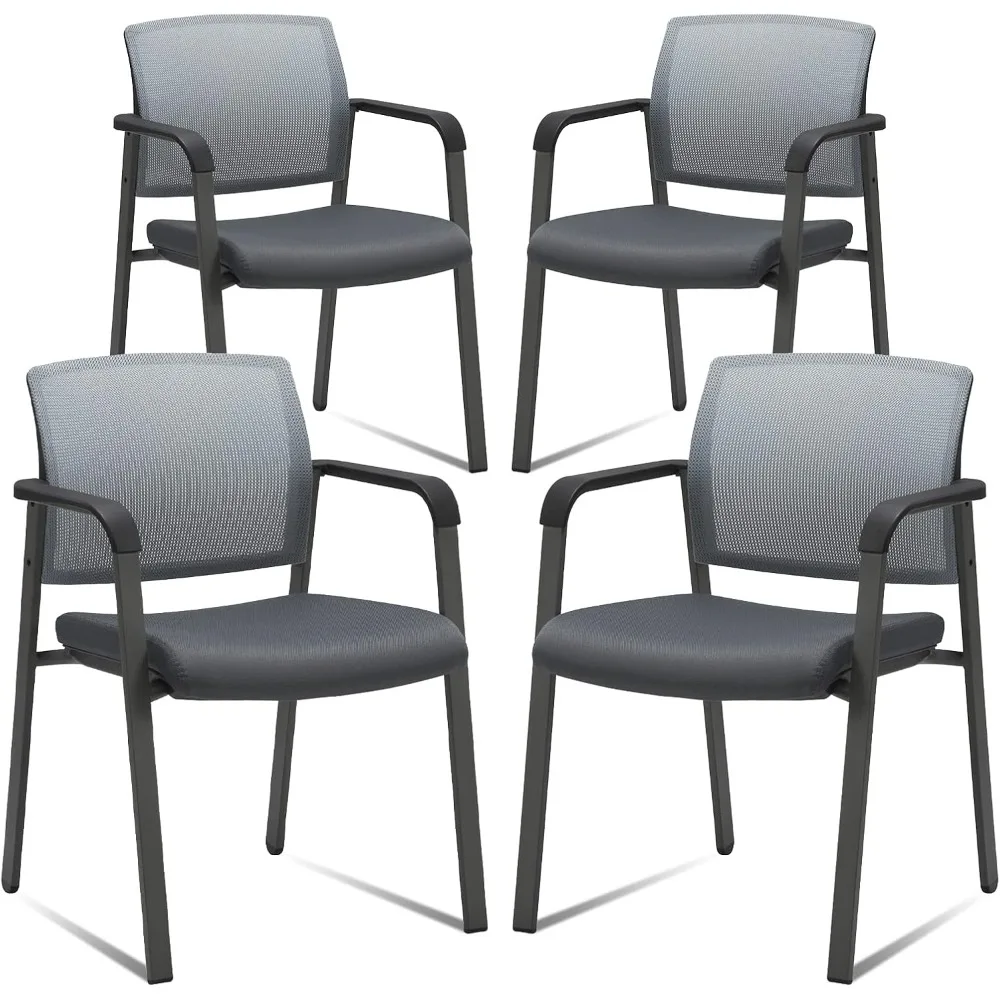 School Chair with Upholstered Fabric Seat and Ergonomic Lumber Support, 4 Pack School Chair