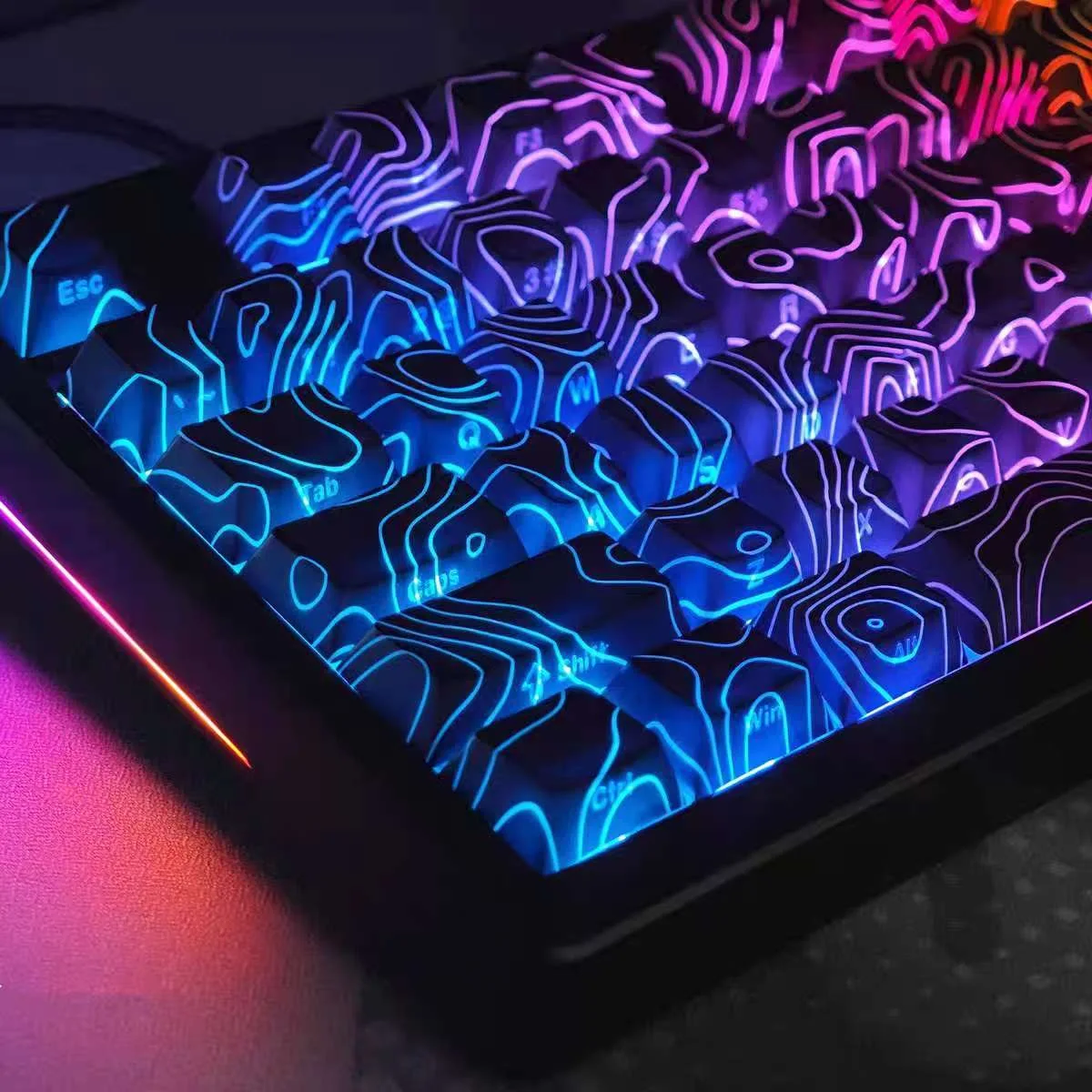 130+ Keys Altitude line White Side Print PBT Keycap Backlit RGB Cherry Profile Dye-Sub For Cherry MX Gamer Mechanical Keyboard
