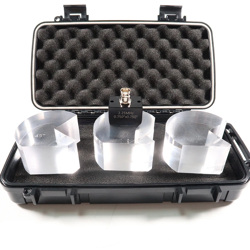 2025 hot sale AWS  Probe(normal Crystal) 0.625*0.625 Inch + Wedge 70 60 45 for  Detecor/AWS sonic Flaw Angle Beam Probe